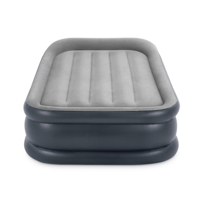 Intex Dura Beam Deluxe Pillow Rest Raised Airbed w/ Built in Pump, Twin (Used) - VMInnovations