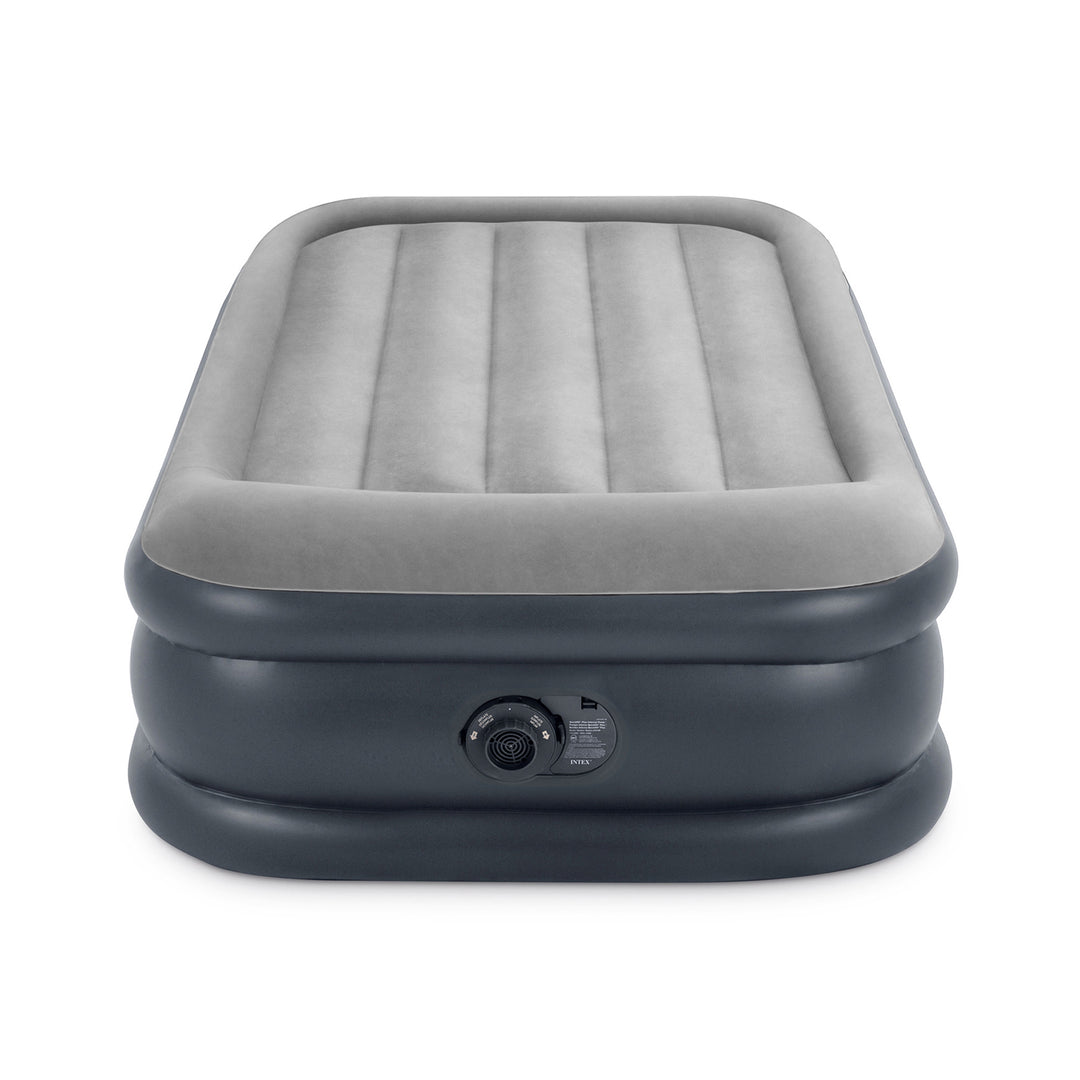 Intex Dura Beam Standard Deluxe Pillow Rest Raised Airbed w/ Built in Pump, Twin - VMInnovations