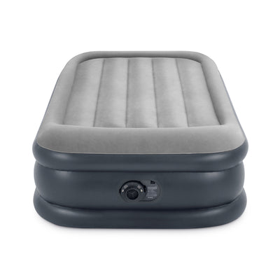 Intex Dura Beam Deluxe Pillow Rest Raised Airbed w/ Built in Pump, Twin (Used)