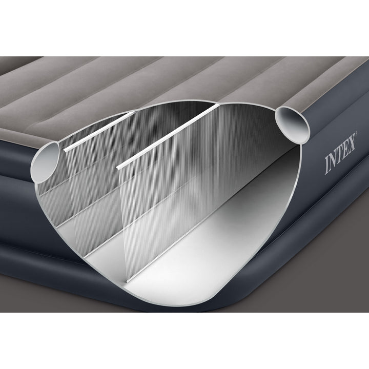 Intex Dura Beam Standard Deluxe Pillow Rest Raised Airbed w/ Built in Pump, Twin