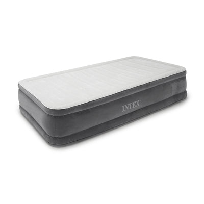 Intex Comfort Plush Dura Beam Plus Series Mid Rise Airbed w/ Internal Pump, Twin