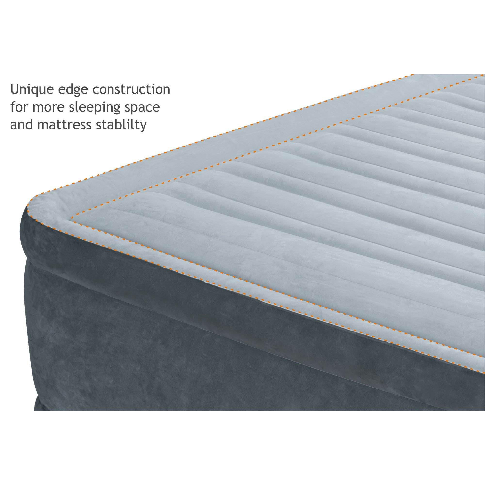 Intex Comfort Plush Dura Beam Plus Series Mid Rise Airbed w/ Internal Pump, Twin