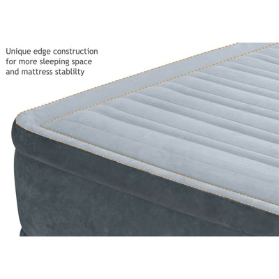Intex Comfort Plush Dura Beam Plus Series Mid Rise Airbed w/ Internal Pump, Twin