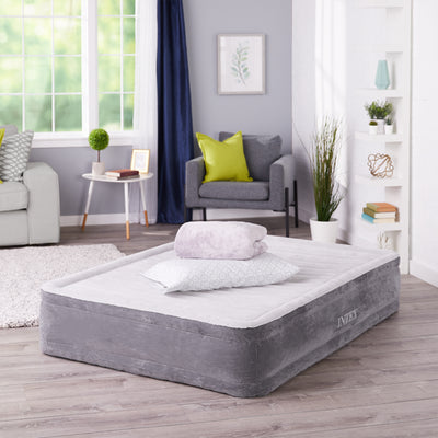 Intex Dura Beam Plus Series Mid Rise Airbed with Built-In Electric Pump, Full