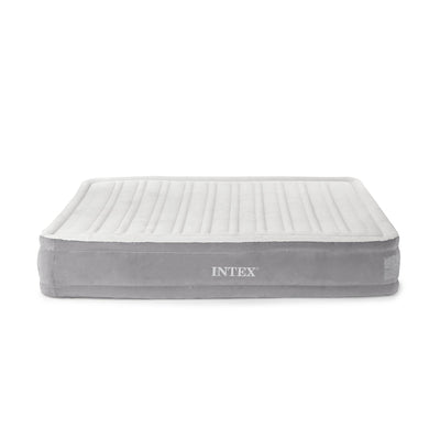 Intex Dura Beam Plus Series Mid Rise Airbed Mattress with Built In Pump, Queen