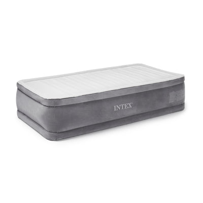 Intex Dura Beam Plus Series Comfort Plus Elevated Airbed w/ Built in Pump, Twin