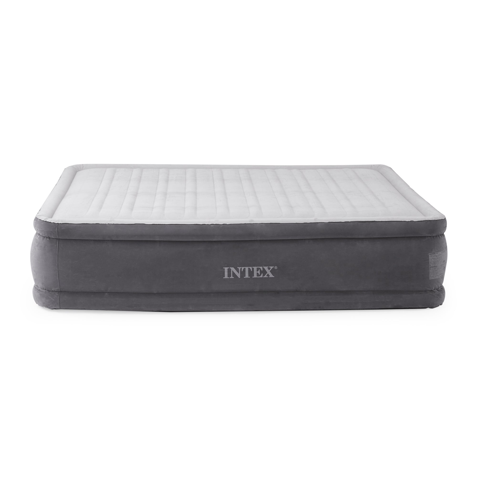 Intex 18-inch Inflatable Elevated Premium Comfort Airbed w/ Internal Pump, Queen