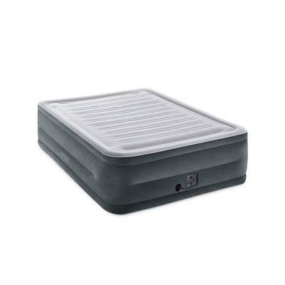 Intex Plush Dura Beam Air Bed w/ Pump, Queen & Intex Inflatable Futon, Gray
