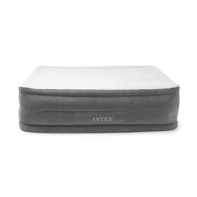 Intex Plush Dura Beam Air Bed w/ Pump, Queen & Intex Inflatable Futon, Gray