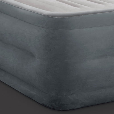 Intex Plush Dura Beam Air Bed w/ Pump, Queen & Intex Inflatable Futon, Gray
