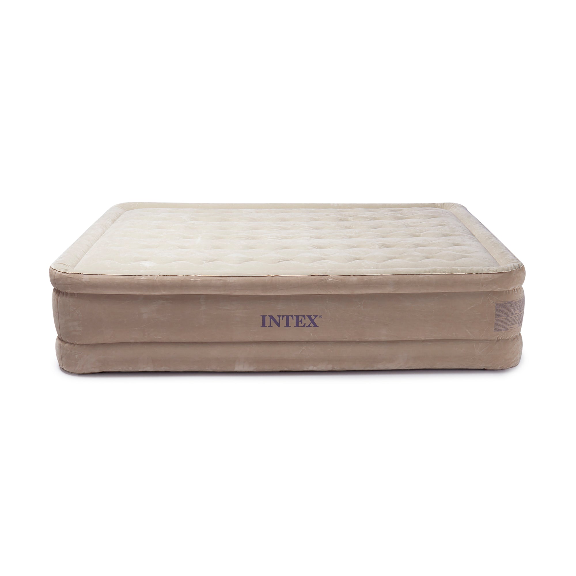Intex Ultra Plush Fiber Tech Airbed Air Mattress Bed with Built In Pump, Queen