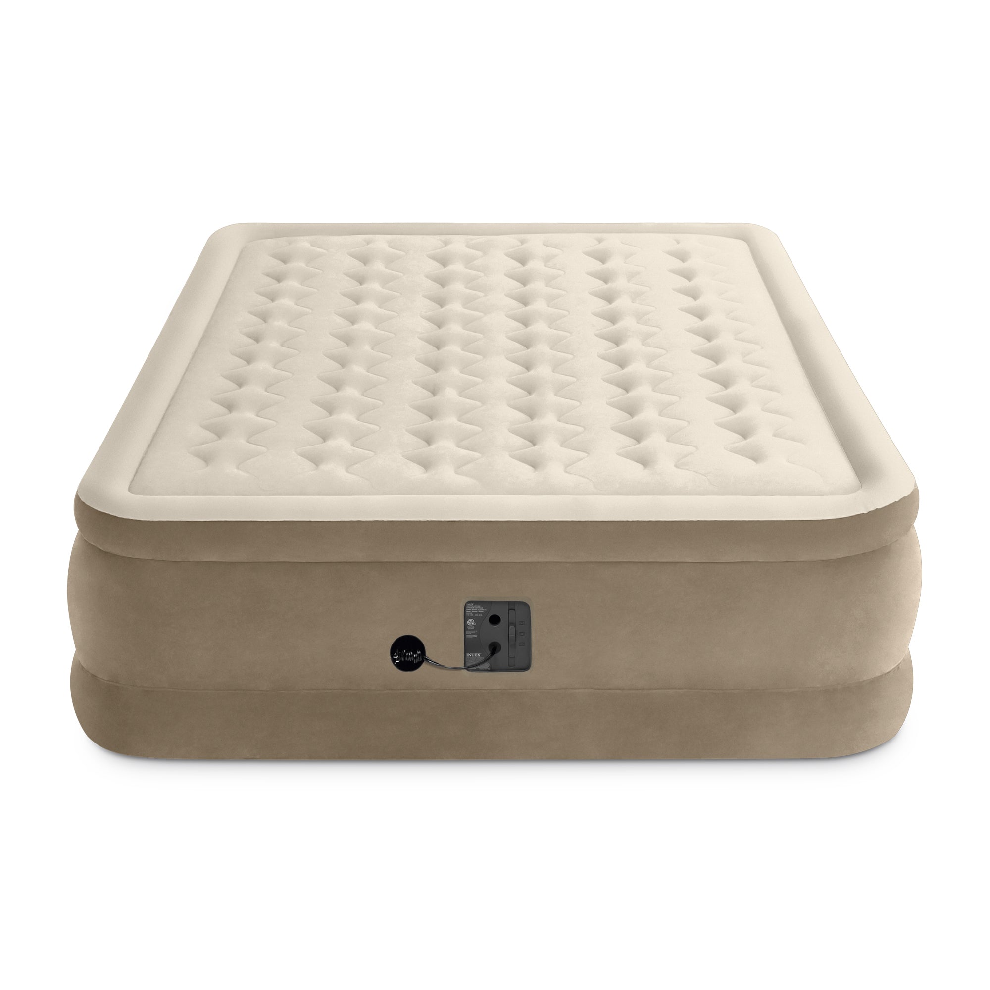 Intex Ultra Plush Fiber Tech Airbed Air Mattress Bed with Built In Pump, Queen