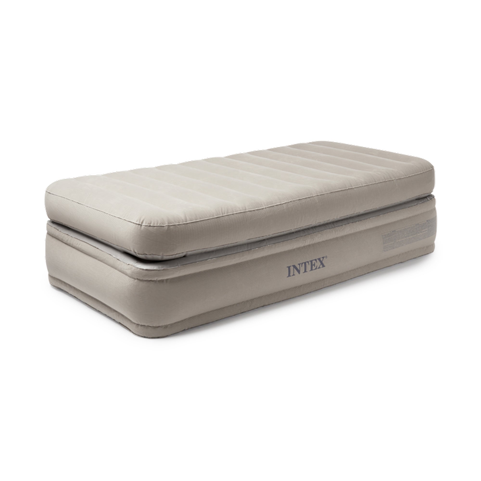 Intex 64443EP Prime Comfort Gray Elevated Air Mattress with Built-In Pump, Twin