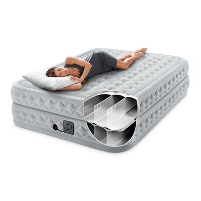 Intex Dura Beam Plus Supreme Air Flow Durable Bed Mattress w/ Fiber Tech, Queen