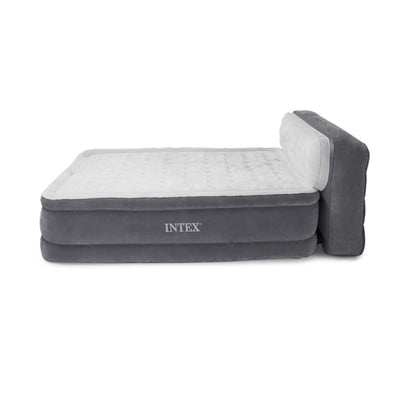 Intex Ultra Plush Fiber-Tech Airbed w/ Pump and Headboard, Queen (Open Box)