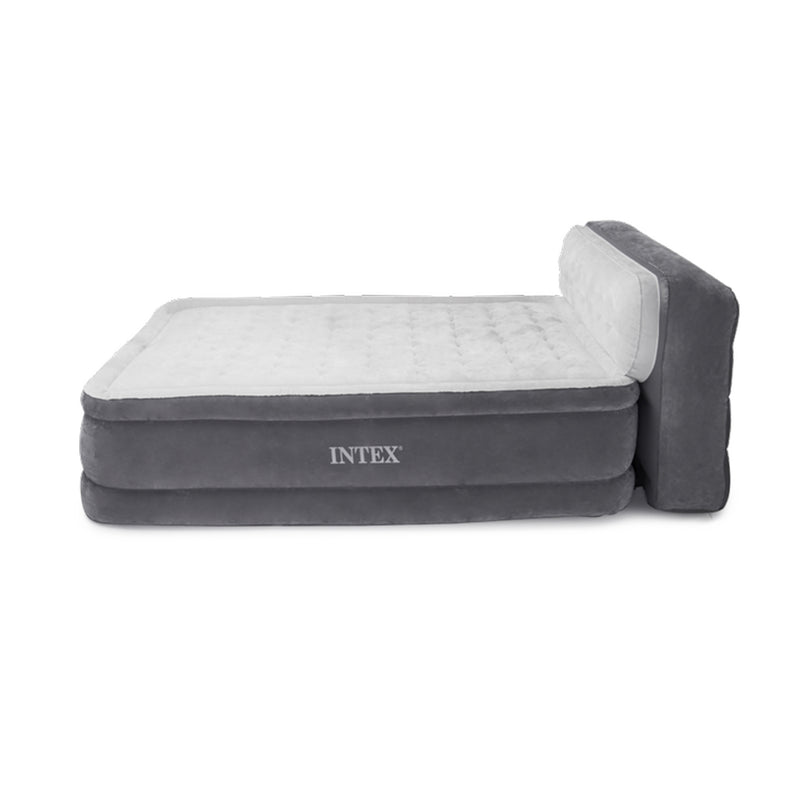 Intex Ultra Plush Fiber-Tech Airbed w/ Pump and Headboard, Queen (Open Box)