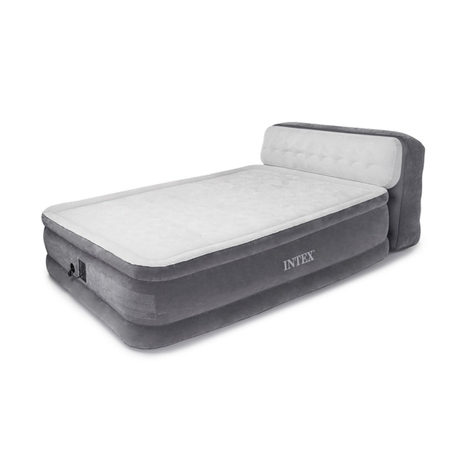 Intex Ultra Plush Fiber-Tech Airbed w/ Pump and Headboard, Queen (Open Box) - VMInnovations