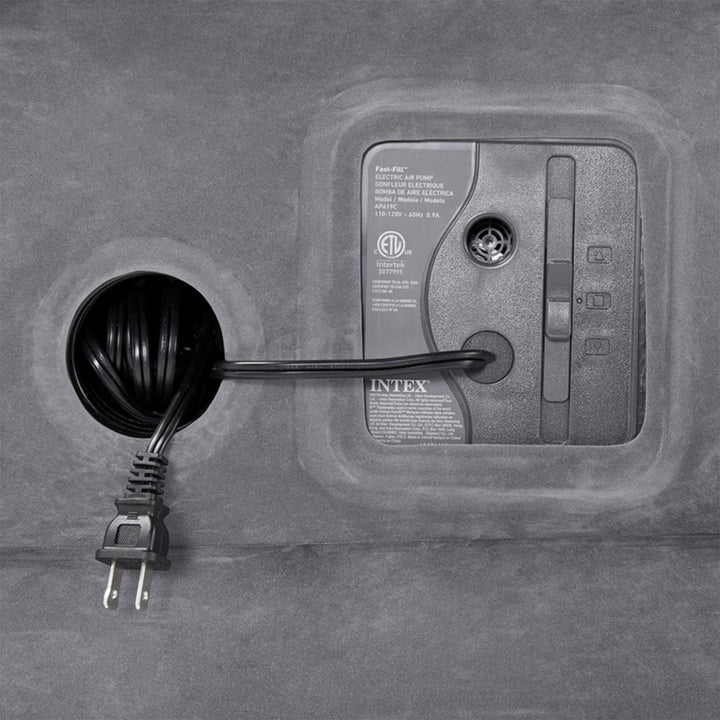 Intex Ultra Plush Inflatable Bed Air Mattress w/ Built-in Pump, Headboard, Queen