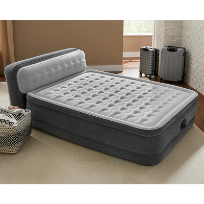 Intex Ultra Plush Fiber-Tech Airbed with Headboard, Queen (Open Box) (2 Pack) - VMInnovations