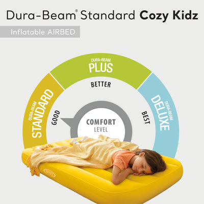 Intex Cozy Kidz Fun-Colored Inflatable Air Bed Mattress w/ Carry Bag (Used)