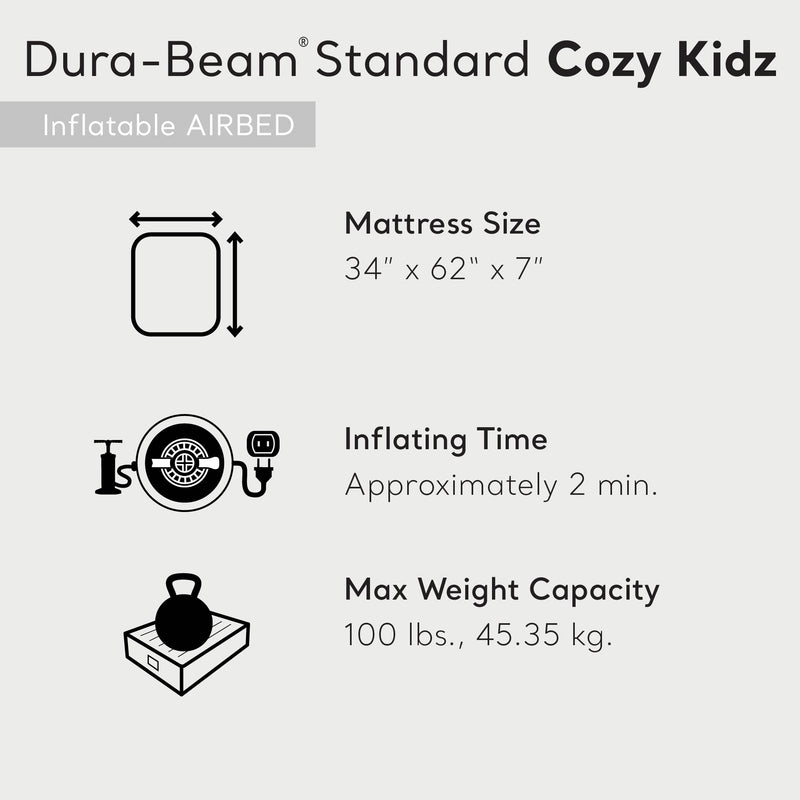 Intex Cozy Kidz Bright Inflatable Air Bed Mattress w/ Carry Bag (Open Box)