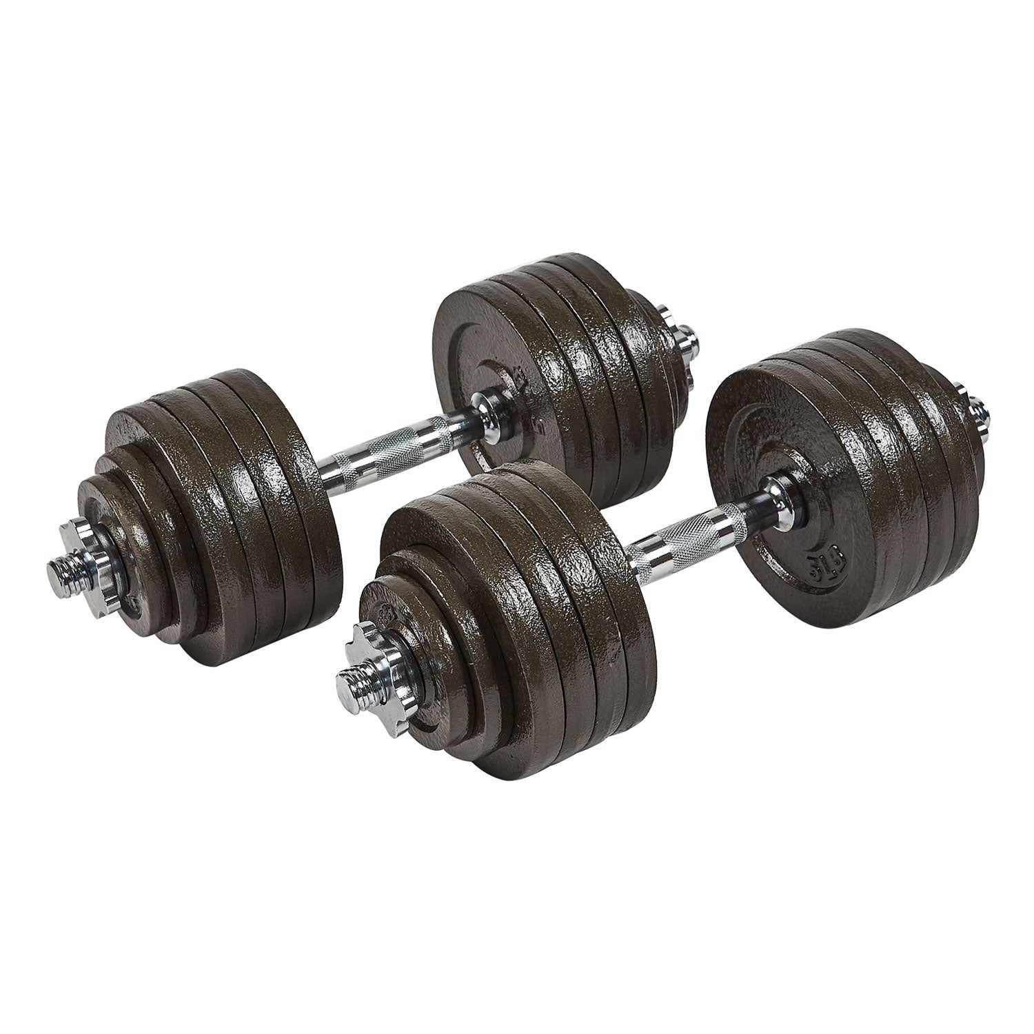 Everyday Essentials 105 Pound Adjustable Weight Dumbbell Set and Exercise Mat