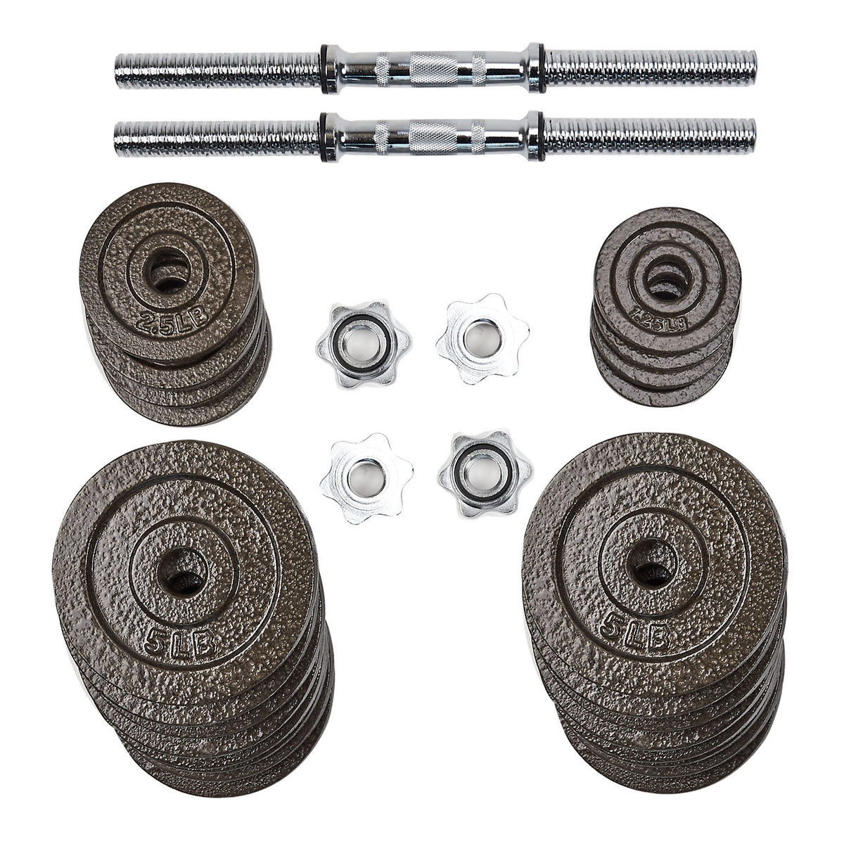 Everyday Essentials 105LB Adjustable Dumbbell Set w/ Cast Iron Plates (Open Box)