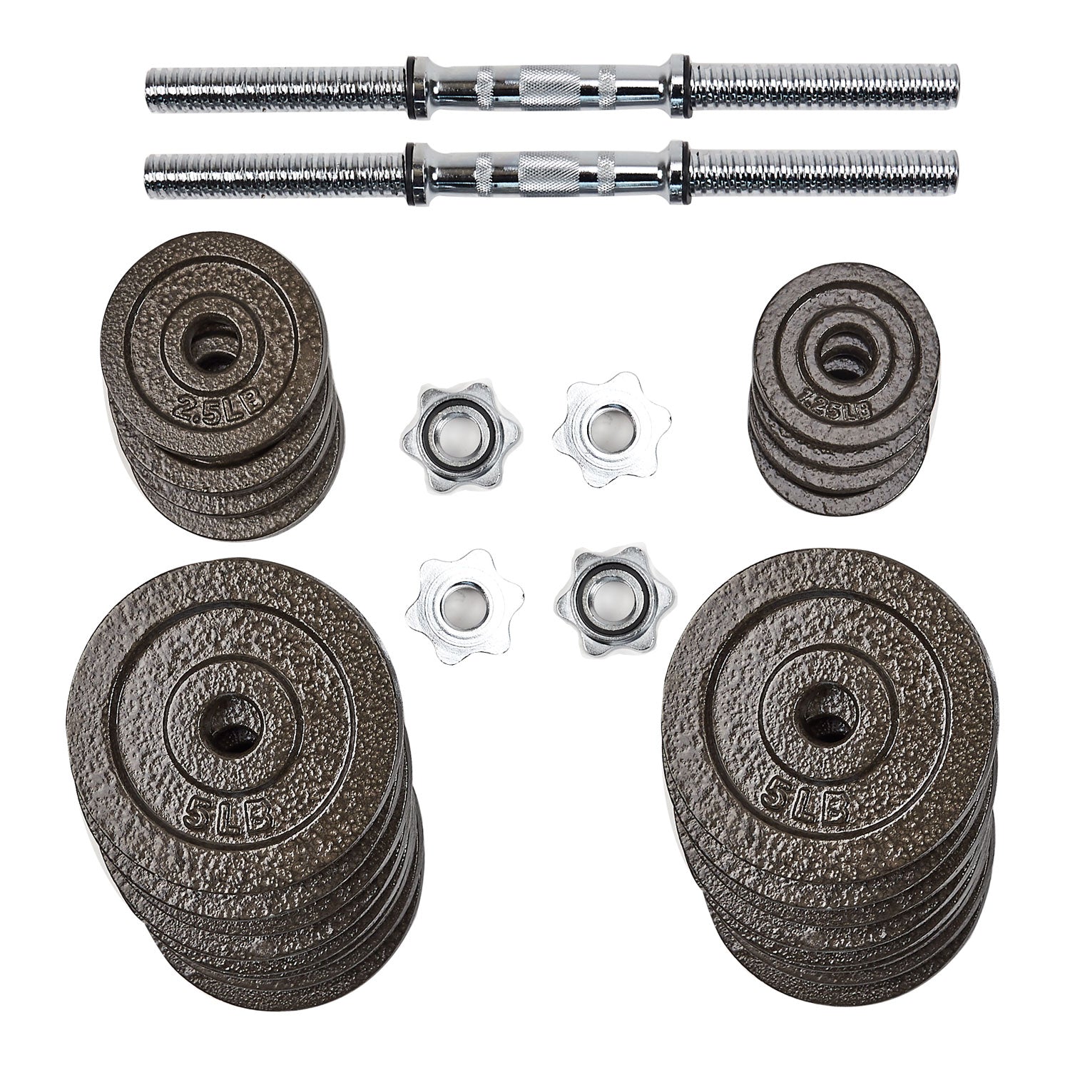 Everyday Essentials 105 Pound Adjustable Weight Dumbbell Set and Exercise Mat