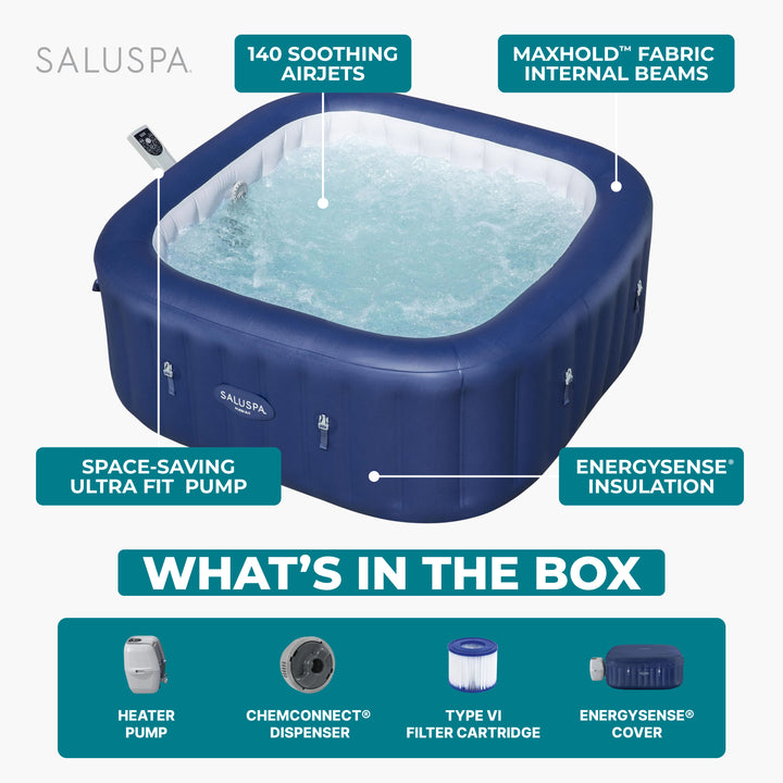 Bestway SaluSpa Hawaii Smart AirJet Inflatable Hot Tub with EnergySense Cover - VMInnovations
