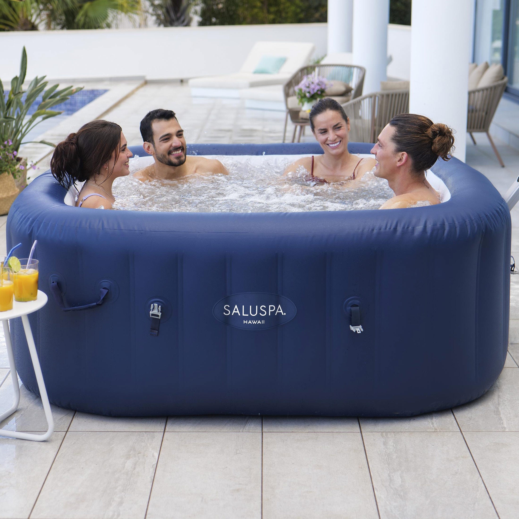 Bestway SaluSpa Hawaii Smart AirJet Inflatable Hot Tub with EnergySense Cover - VMInnovations