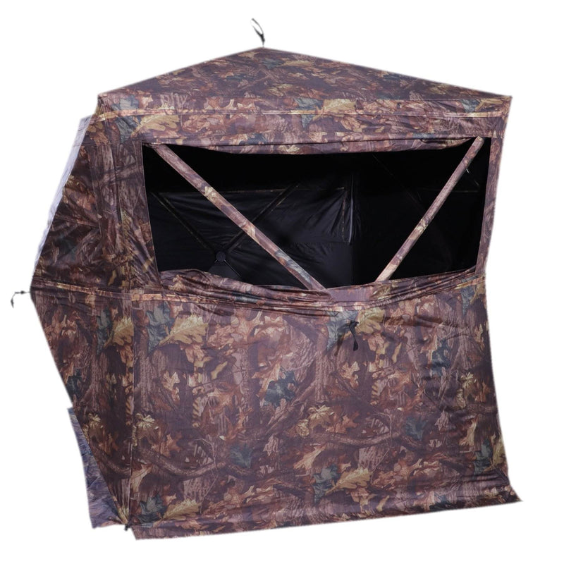 HME HME-GRDBLND3 Camouflaged Portable Outdoor Hunting 3 Person Ground Blind