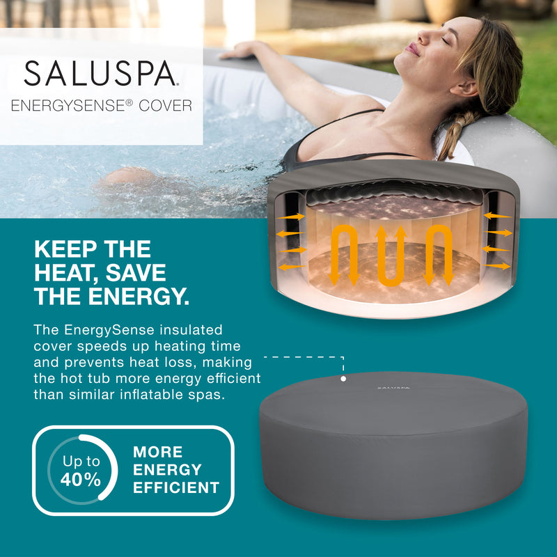 Bestway SaluSpa Grenada AirJet  Hot Tub with EnergySense Cover, Grey (Open Box)