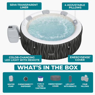 Bestway Hollywood EnergySense Luxe AirJet Inflatable Hot Tub, Black (Used)
