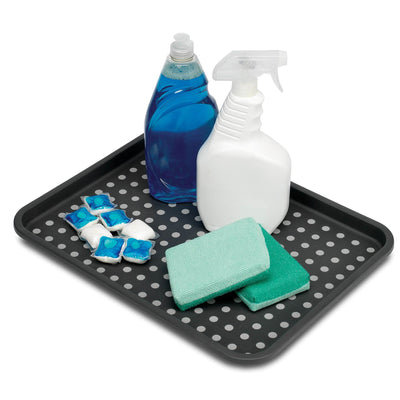 Madesmart Water Resistant No Slip Plastic Undersink Drip Tray, Graphite (2 Pack)
