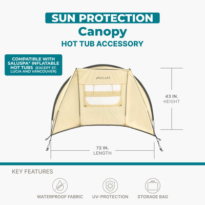 Bestway SaluSpa Sun Shade Canopy Accessory for Round Inflatable Hot Tub Spas