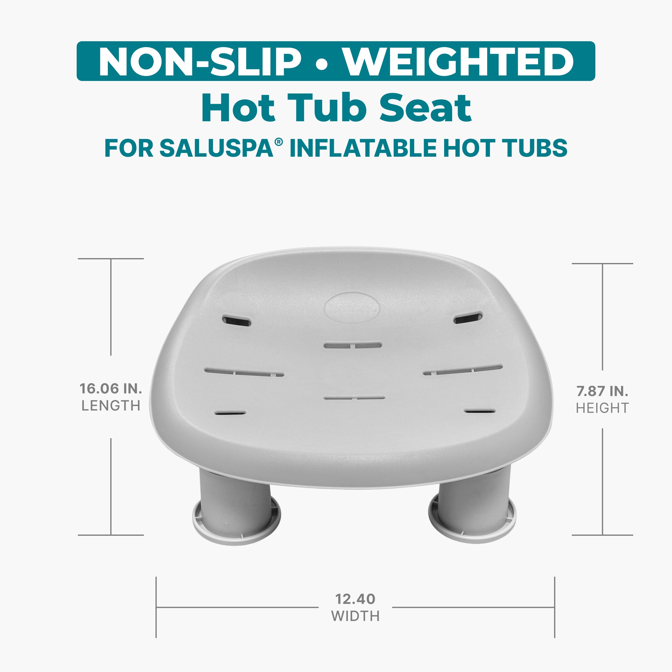 Bestway SaluSpa Underwater Non Slip Pool and Spa Seat with Adjustable Legs, Gray - VMInnovations