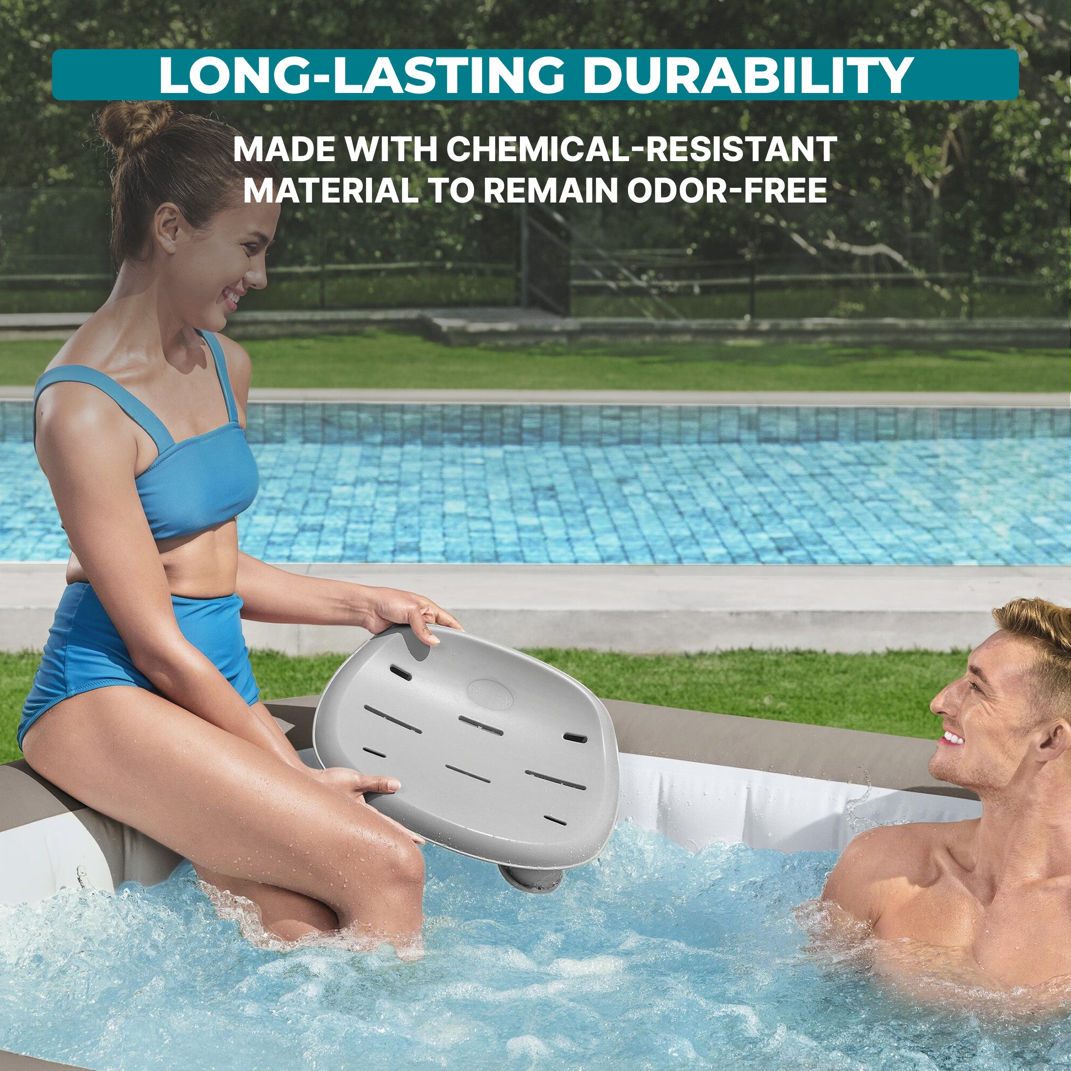 Bestway SaluSpa Underwater Non Slip Pool and Spa Seat with Adjustable Legs, Gray - VMInnovations