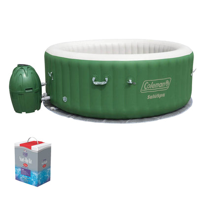Coleman SaluSpa 6 Person Inflatable Outdoor Hot Tub Spa and Chlorine Starter Kit