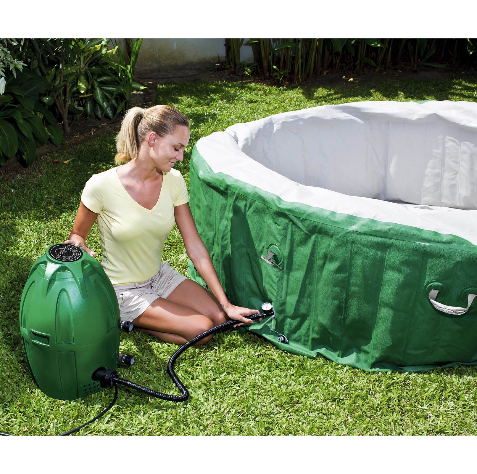 Coleman SaluSpa 6 Person Inflatable Outdoor Spa, Filters, & Bromine Starter Kit