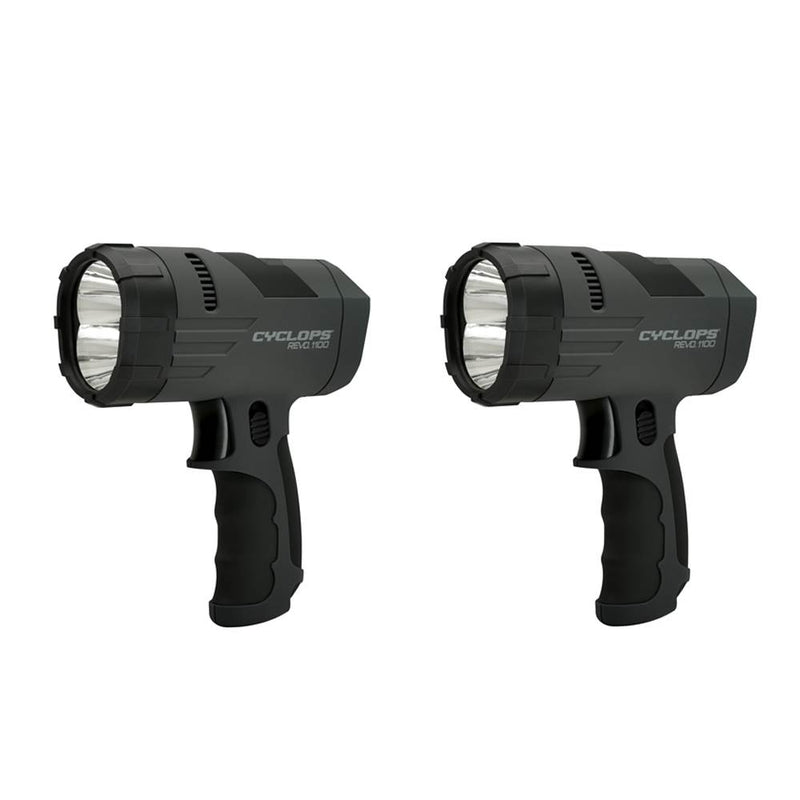 Cyclops REVO 1100 Rechargeable Hi LED Handheld Spotlight Flashlight (2 Pack)