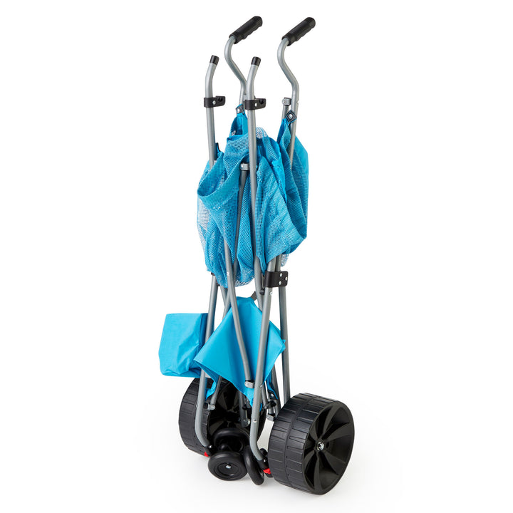 Seina Steel Framed Collapsible Garden Cart Beach Sand Cruiser, Blue (Open Box)