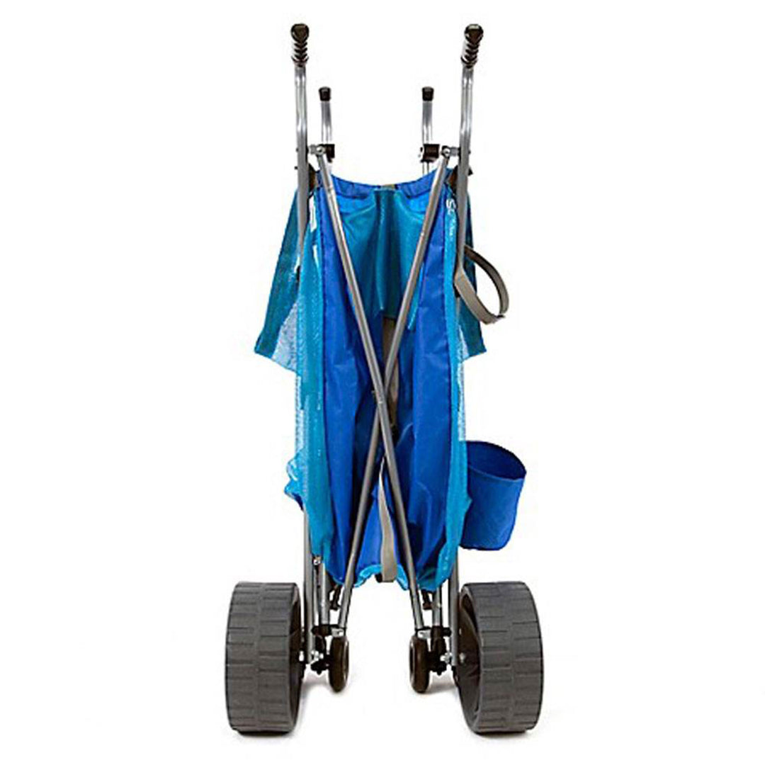 Seina Steel Framed Collapsible Garden Cart Beach Sand Cruiser, Blue (Open Box)