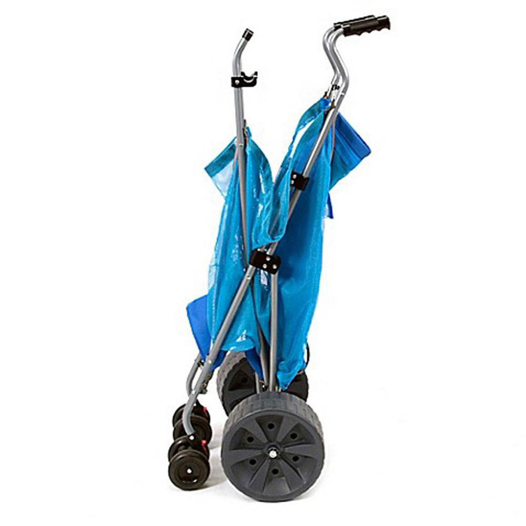 Seina Steel Framed Collapsible Garden Cart Beach Sand Cruiser, Blue (Open Box)