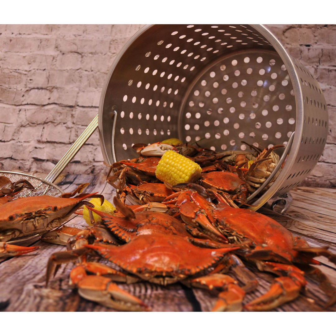 Bayou 24 Qt Stainless Steel Boil Fry Steam Cooking Stockpot w/ Basket (Open Box)