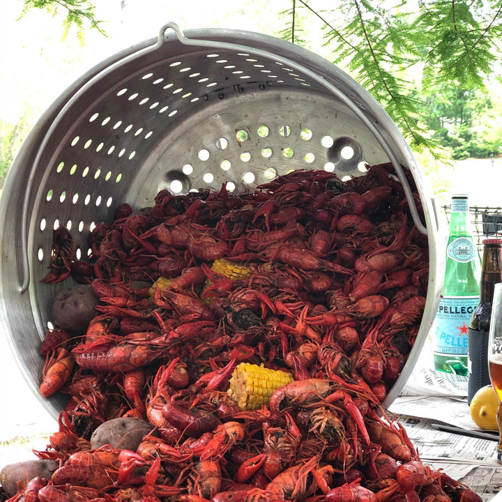 Bayou 24 Qt Stainless Steel Boil Fry Steam Cooking Stockpot w/ Basket (Open Box)