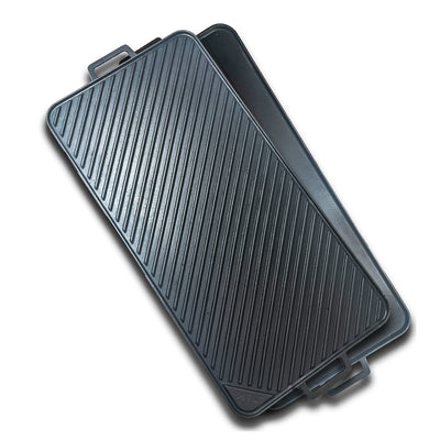 Bayou 28 Inch Flat and Grill Sides Seasoned Cast Iron Griddle Pan (Used) - VMInnovations
