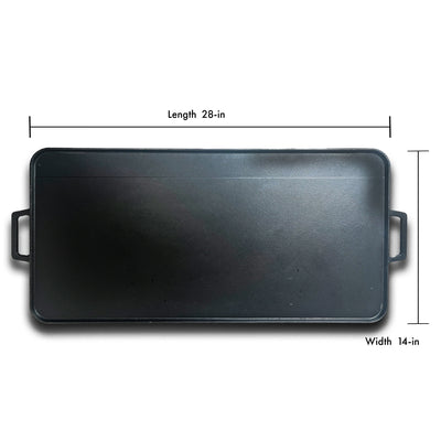 Bayou 28 Inch Flat and Grill Sides Seasoned Cast Iron Griddle Pan (Used) - VMInnovations