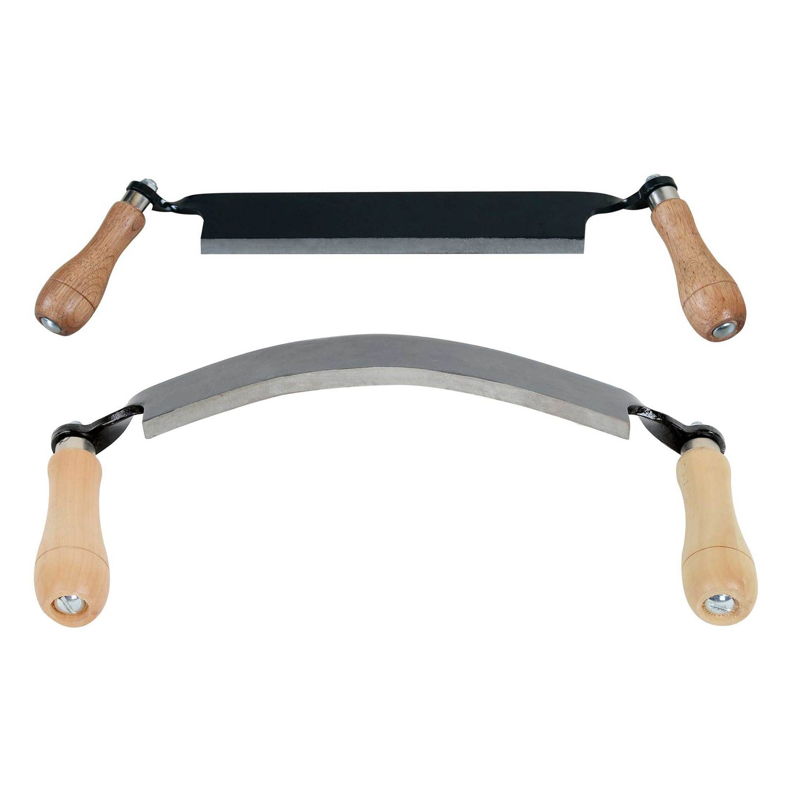 Timber Tuff 10" Straight Wood Blade Draw Shave Knife with 10" Curved Draw Knife - VMInnovations