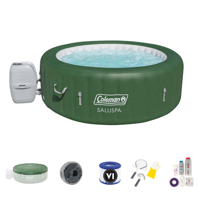 Coleman SaluSpa 6 Person Inflatable Hot Tub, Cleaning Tool, and Maintenance Kit - VMInnovations