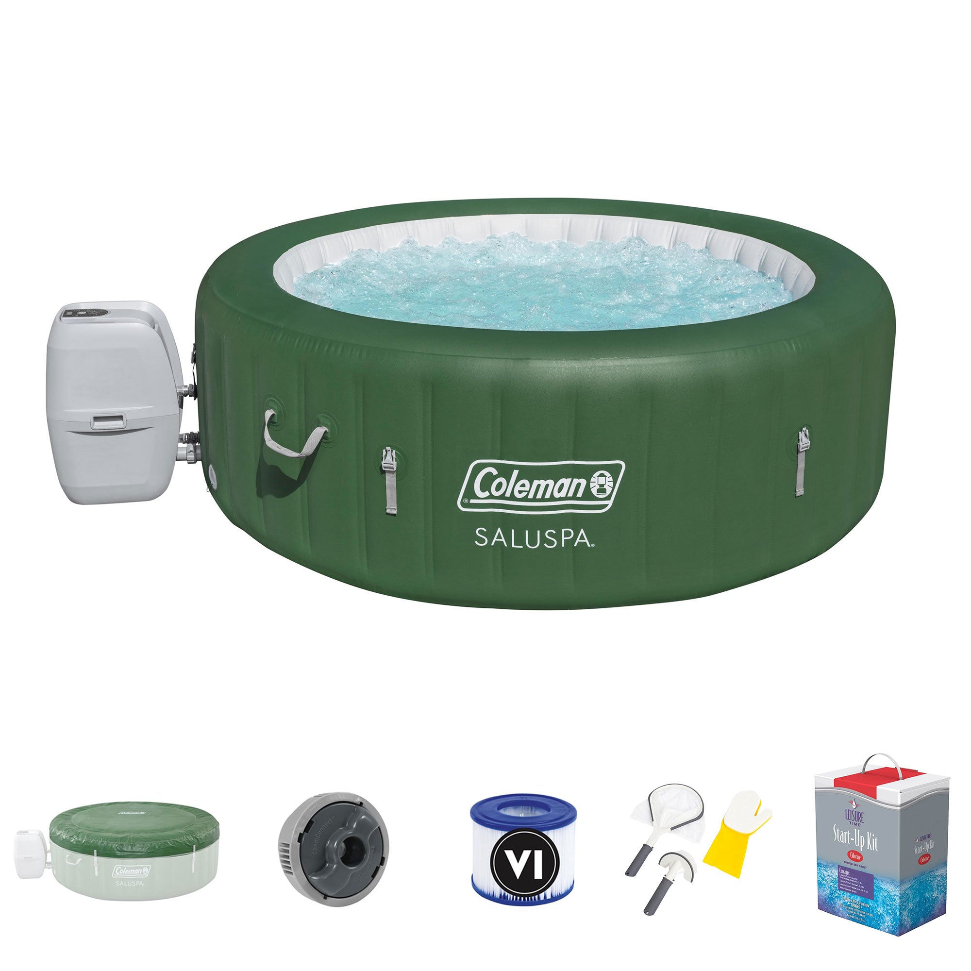 Coleman SaluSpa Inflatable Outdoor Hot Tub, Cleaning Tool, and Maintenance Kit - VMInnovations